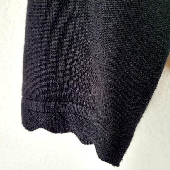 Grace Karin Knit Bolero Cardigan Womens Large Black Button Scalloped Shrug - Picture 6 of 9